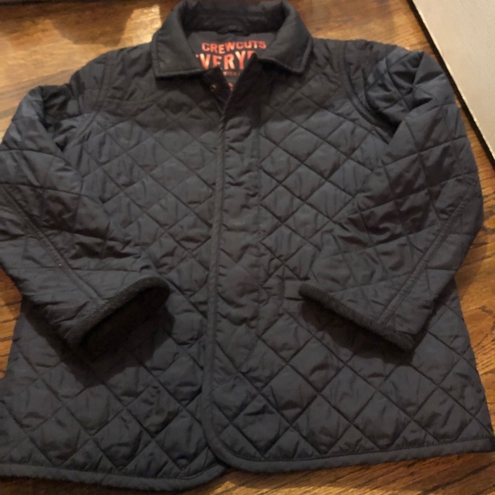 Crewcuts 6-7 quilt navy lightweight jacket unisex